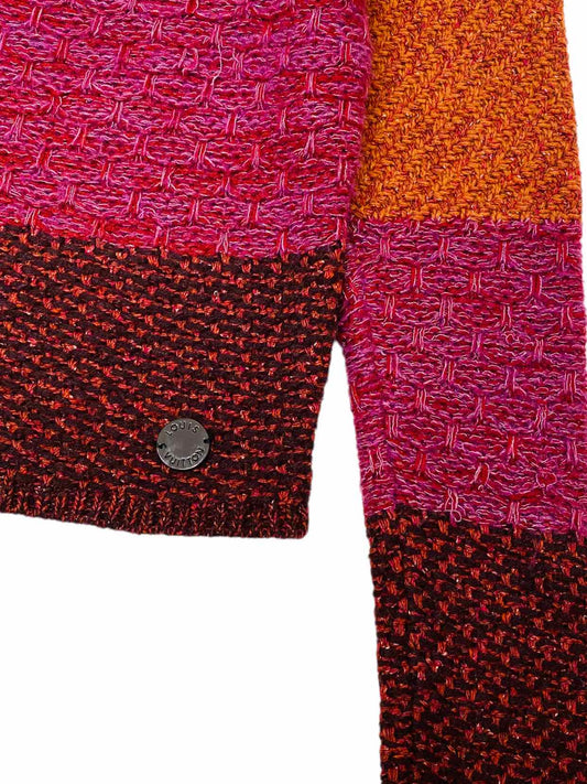 LOUIS VUITTON Orange w/ Pink & Brown Size Small Sweater
