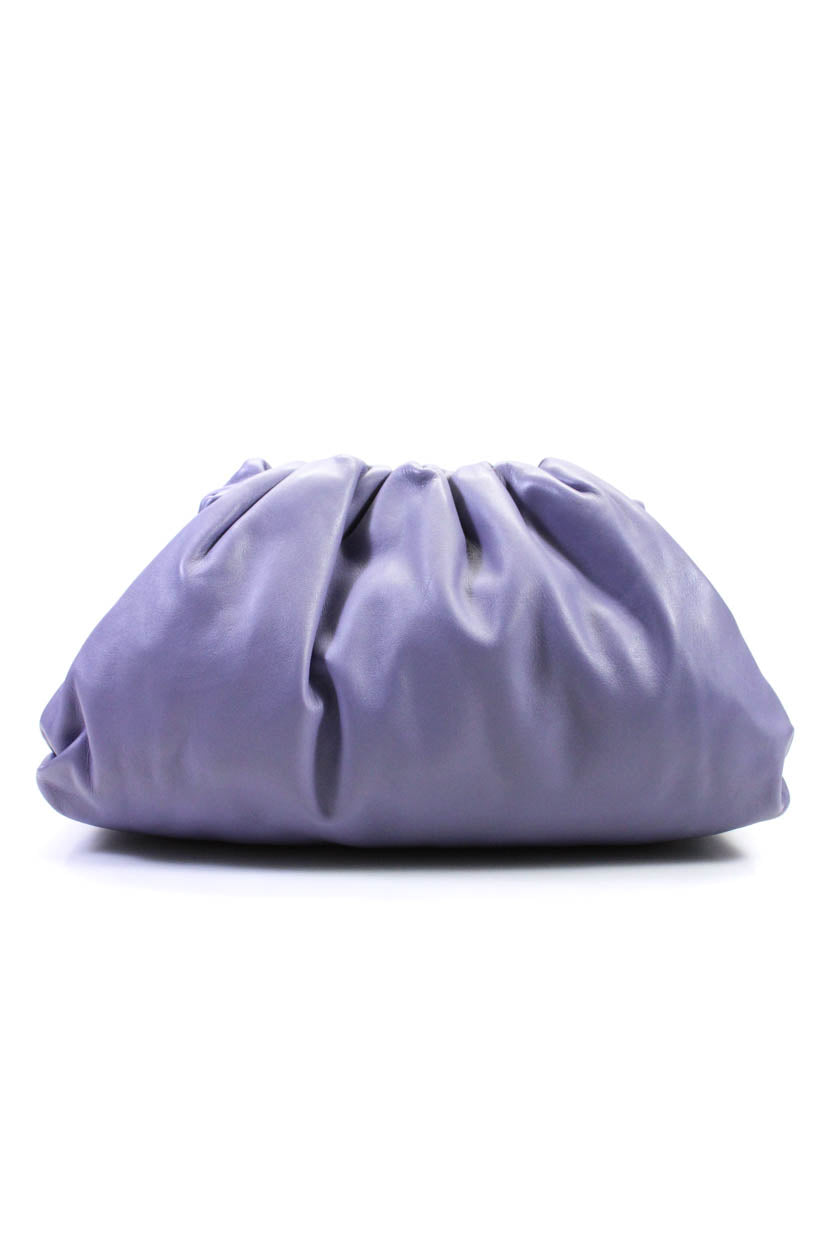 Bottega Veneta Womens The Pouch Hinged Leather Clutch Handbag Light Purple