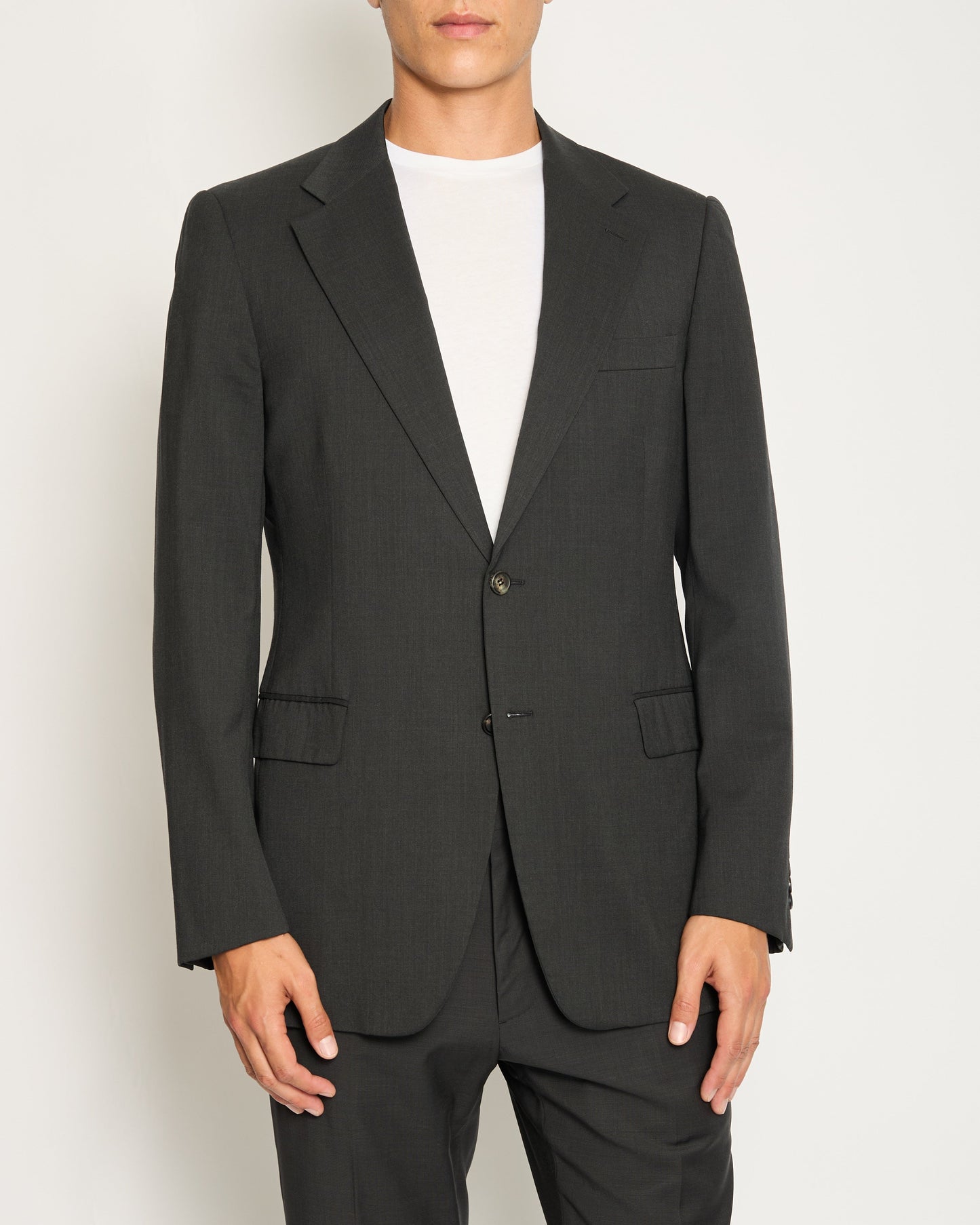 Prada Dark Grey Tailored Menswear Suit Jacket and Tro rs Size UK 44