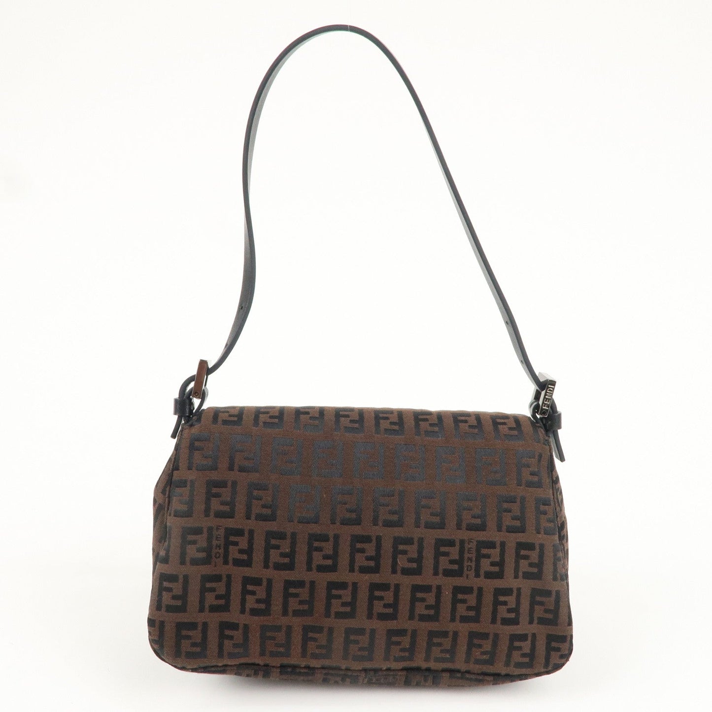FENDI Zucchino Mini Mamma Baguette Canvas Leather Hand Bag 8BR180