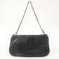 CHANEL Leather Chain Shoulder Bag Hand Bag Black Silver HDW
