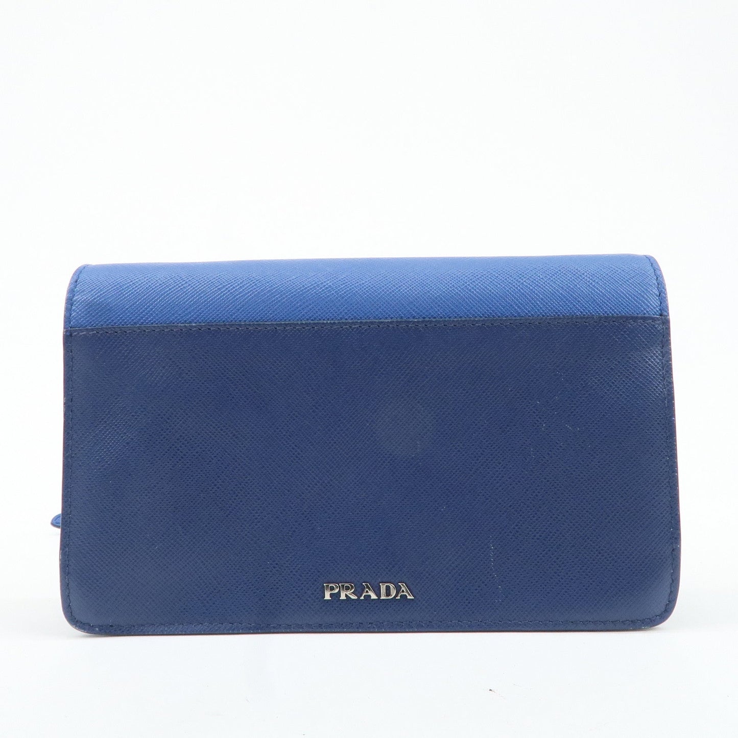 PRADA Leather Shoulder Bag Blue Navy  d