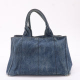 Prada Canapa Denim Hand Bag Tote Bag Denim Blue B1877B
