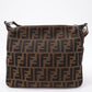 FENDI Zucca Selleria Canvas Leather Shoulder Bag Brown 8BT092