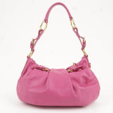 Prada Logo Leather Shoulder Bag Pink Gold BR3795