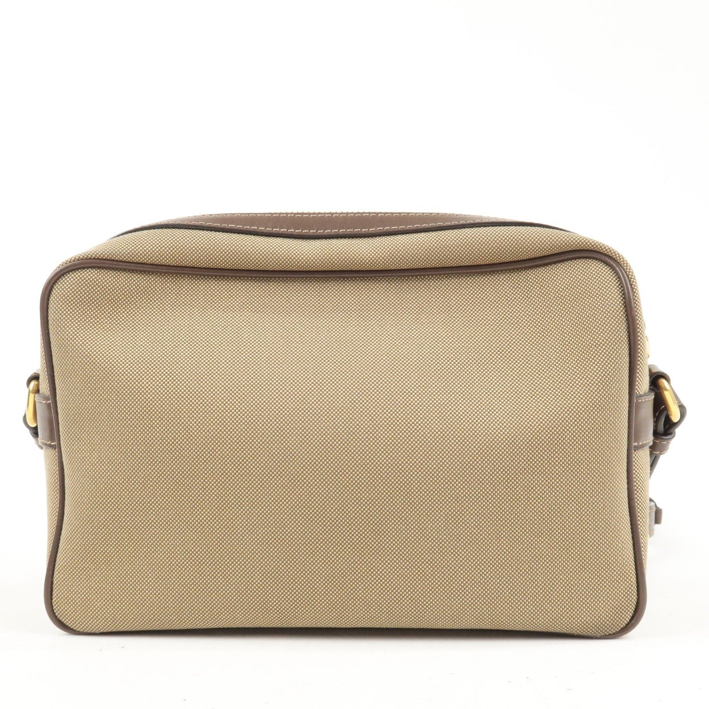 Prada Logo Jacquard Leather Shoulder Bag Beige Brown 1BH089