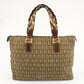 FENDI Zucchino Canvas Leather Tote Bag Khaki Brown 8BH138