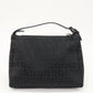 FENDI Zucchino Canvas Leather Hand Bag Mini Bag Black 8N0005