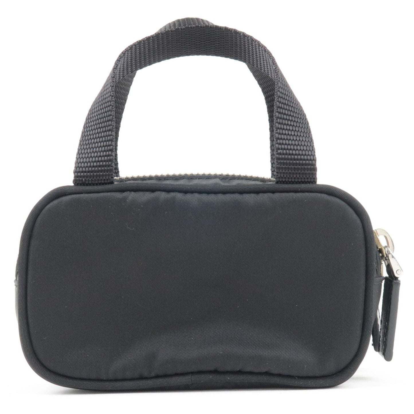 Prada Logo Nylon Leather Pouch Mini Bag Black 1N1346