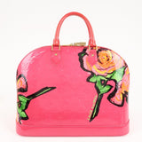 Louis Vuitton Monogram Vernis Alma MM Hand Bag Rose M93686