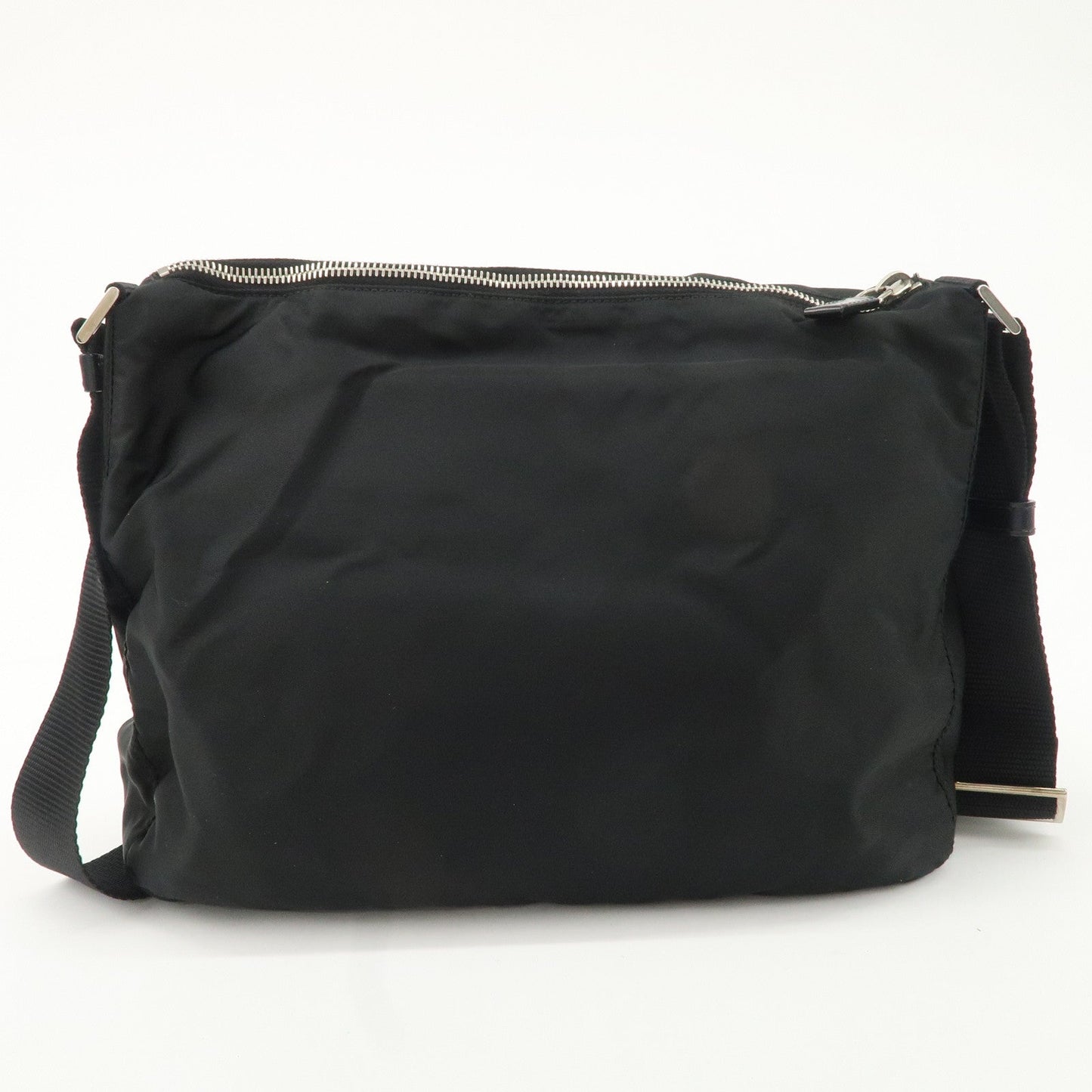 PRADA Logo Nylon Leather Shoulder Bag NERO Black BT0421  d