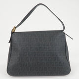 FENDI Zucchino Mamma Baguette PVC Leather Bag Black 8BR001