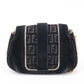 FENDI Zucchino Suede Canvas Chain Shoulder Bag Black 8BT078
