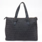FENDI Zucchino Canvas Leather Tote Bag Brown Black 8BH138