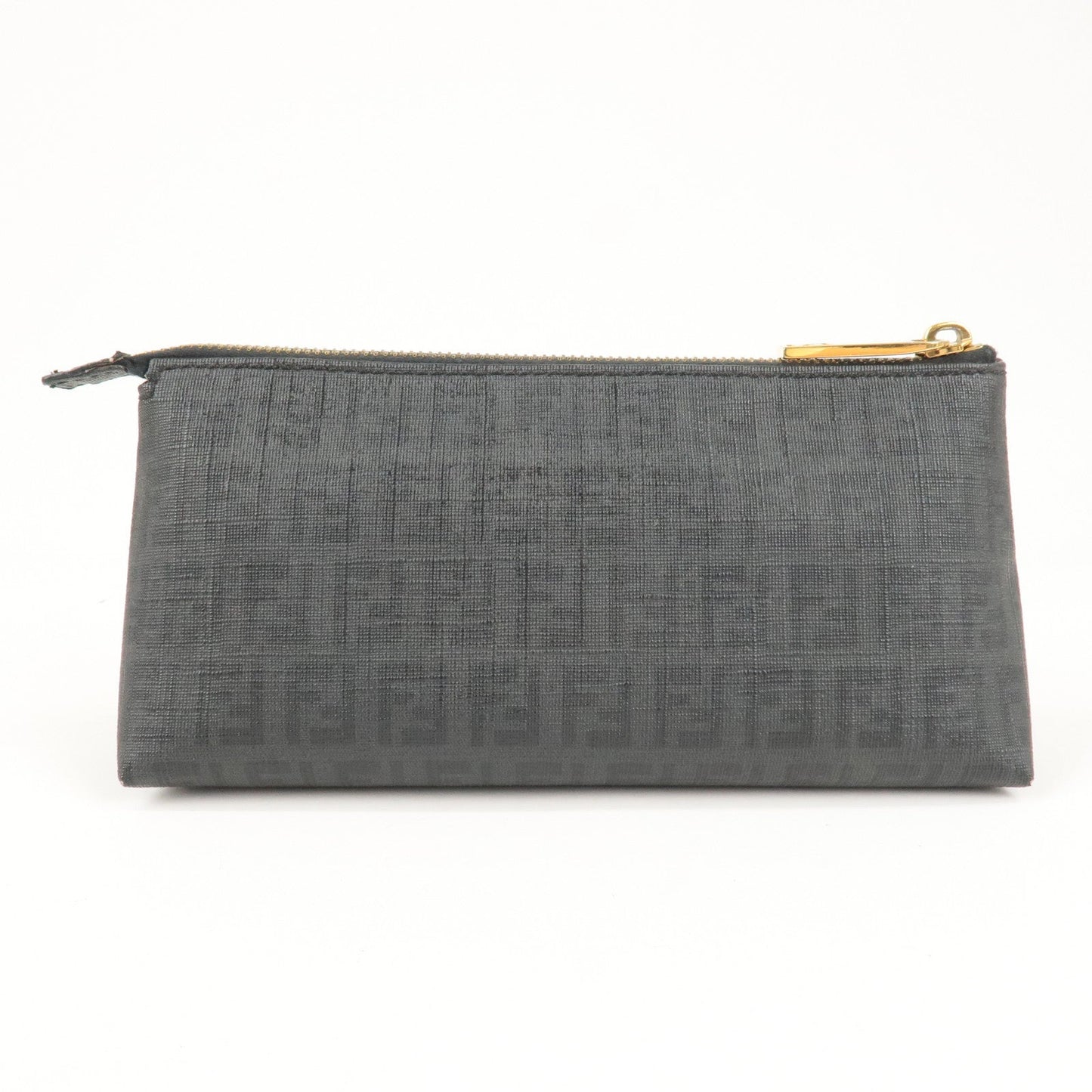 FENDI Zucca Print PVC Leather Cosmetic Pouch Black 7N0074