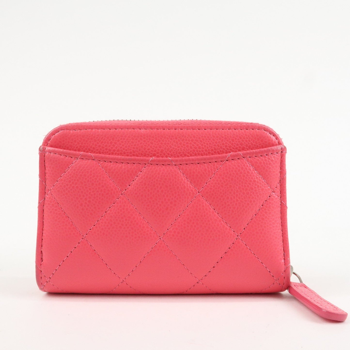 CHANEL Matelasse Lamb Skin Zip Around Coin Case Pink A69271  d