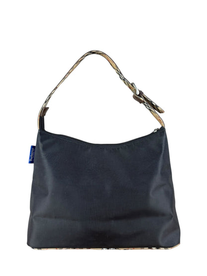 Burberry Nylon Check-Trimmed Shoulder Bag