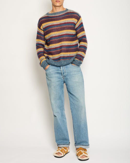 Prada Grey Striped Mohair Jumper Cable Knit Jumper IT 52 (UK XL)