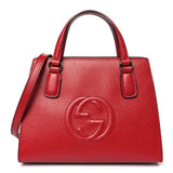 Amelia Dollar Calfskin Medium Soho Top Handle Satchel Hibiscus Red