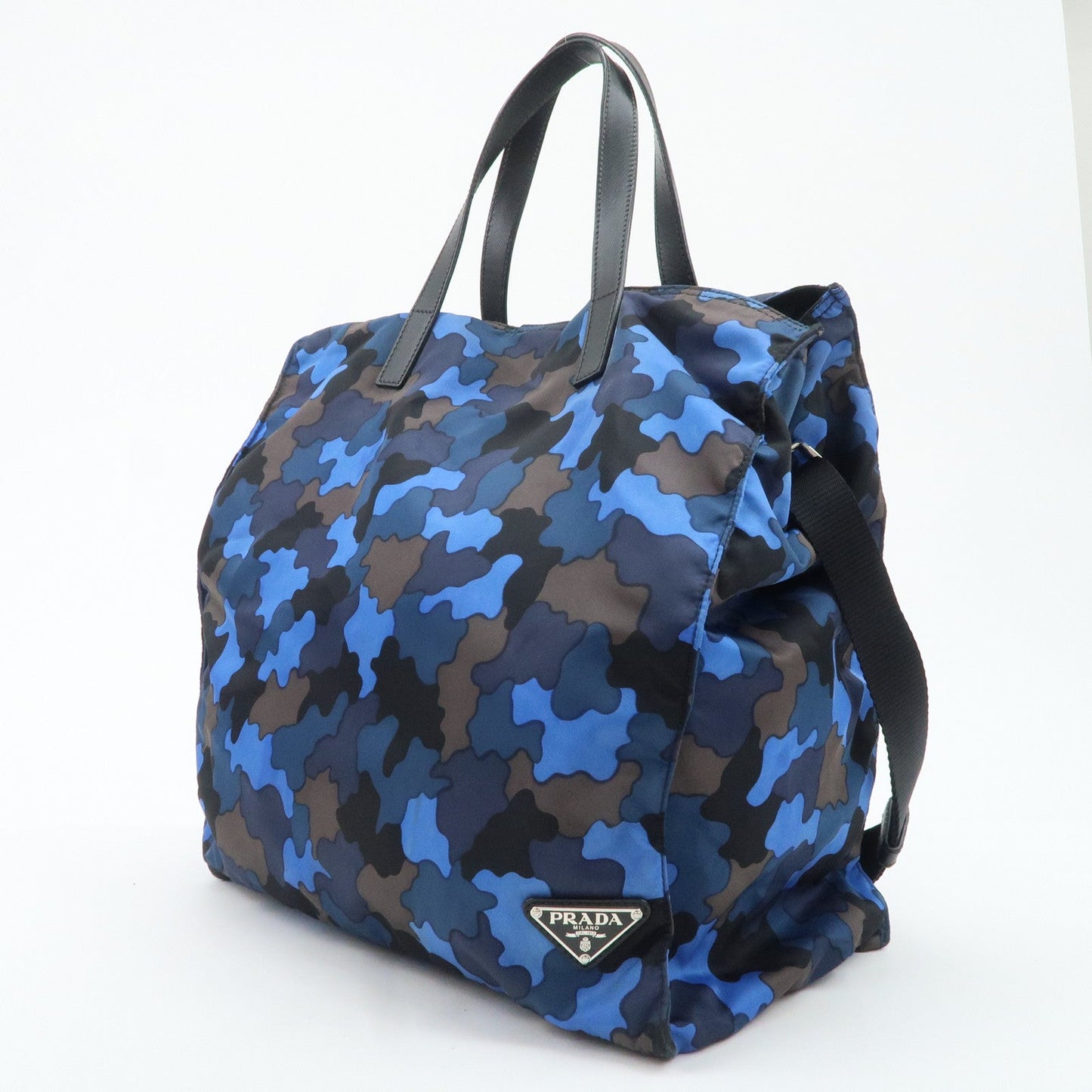 PRADA Logo Camouflage Nylon Leather 2Way Tote Shoulder Bag  d