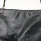 CHANEL Leather Chain Shoulder Bag Hand Bag Black Silver HDW