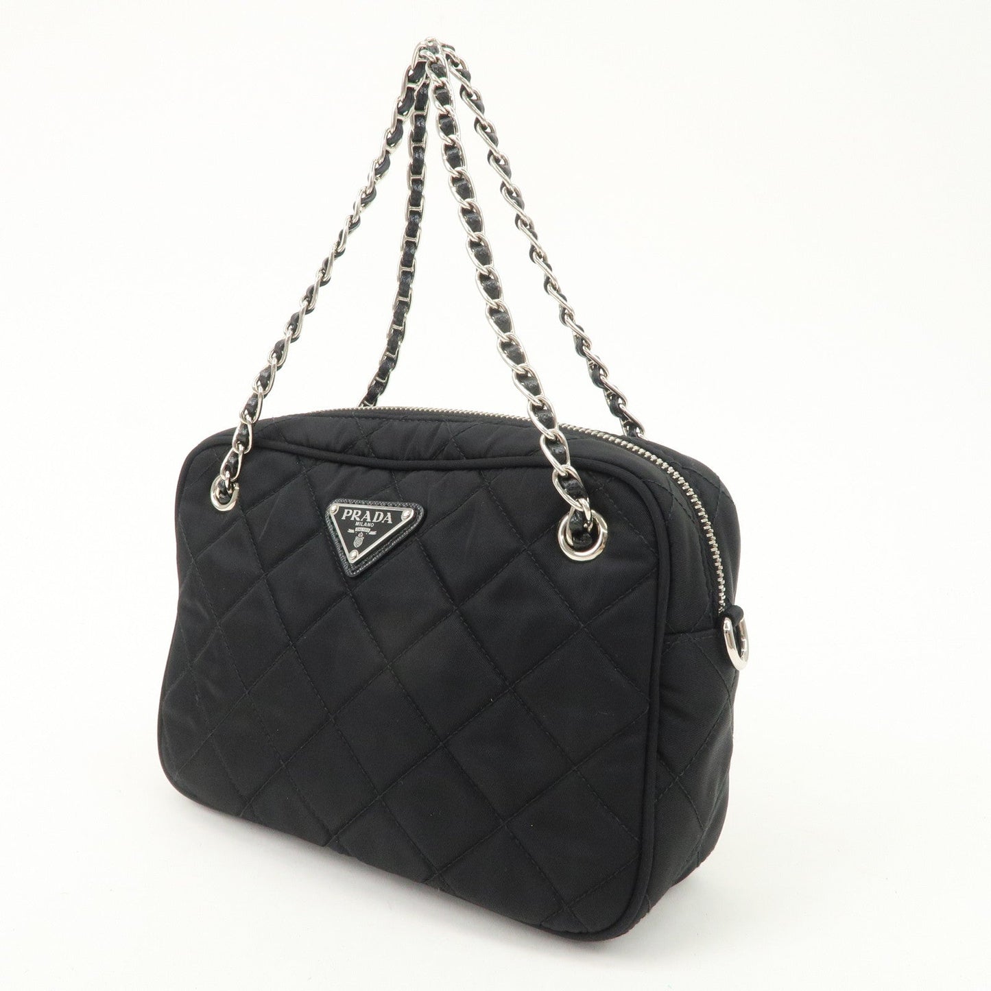 PRADA Tessuto Nylon Saffiano Quilting Chain Bag Hand Bag 1BH910  d