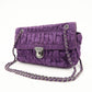 PRADA Nylon Leather Gathered Shoulder Bag Purple BR4609  d