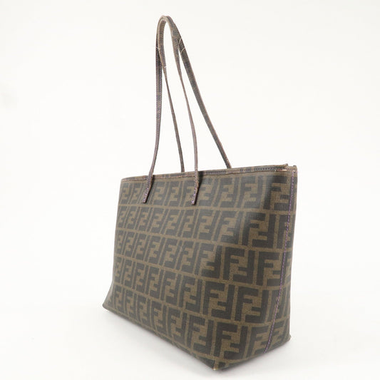 FENDI Zucca Print PVC Tote Bag Brown Black Purple 8BH198