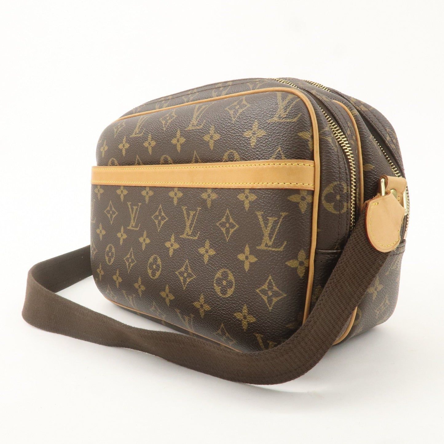 Louis Vuitton Monogram Reporter PM Shoulder Bag Brown M45254