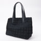 CHANEL New Travel Line Nylon Jacquard PM Tote Bag Black A20457