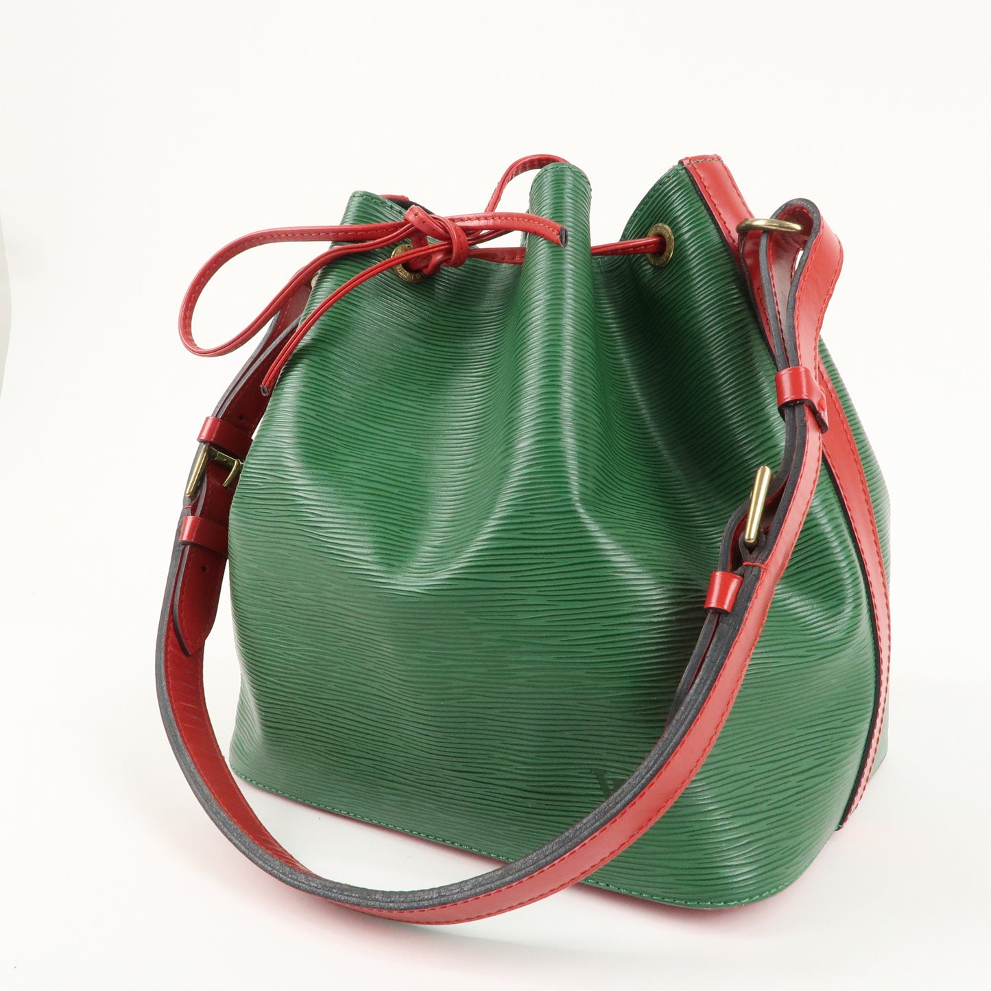 Louis Vuitton Epi Petit Noe Shoulder Bag Bi ColorGreen Red M44147