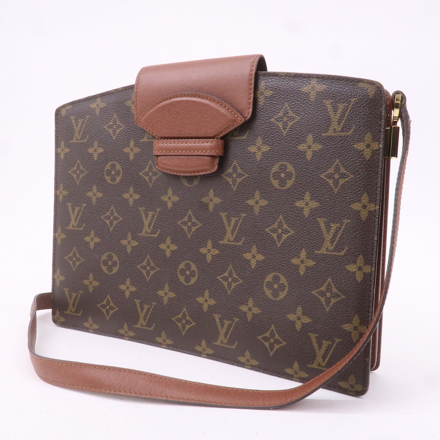 Louis Vuitton Monogram Courcelles Shoulder Bag Brown M51375