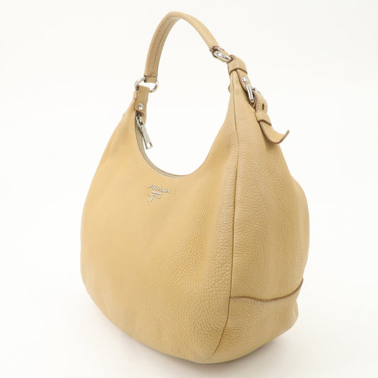 PRADA Leather Shoulder Bag Beige BR4311  d