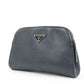 Prada Logo Leather Clutch Bag Pouch Purse Navy