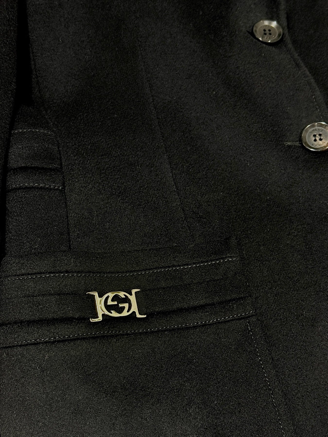 GUCCI Single Breasted Black Size US 6 Coat