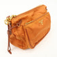 PRADA Logo Nylon Leather Shoulder Bag Gold Hardware Orange  d