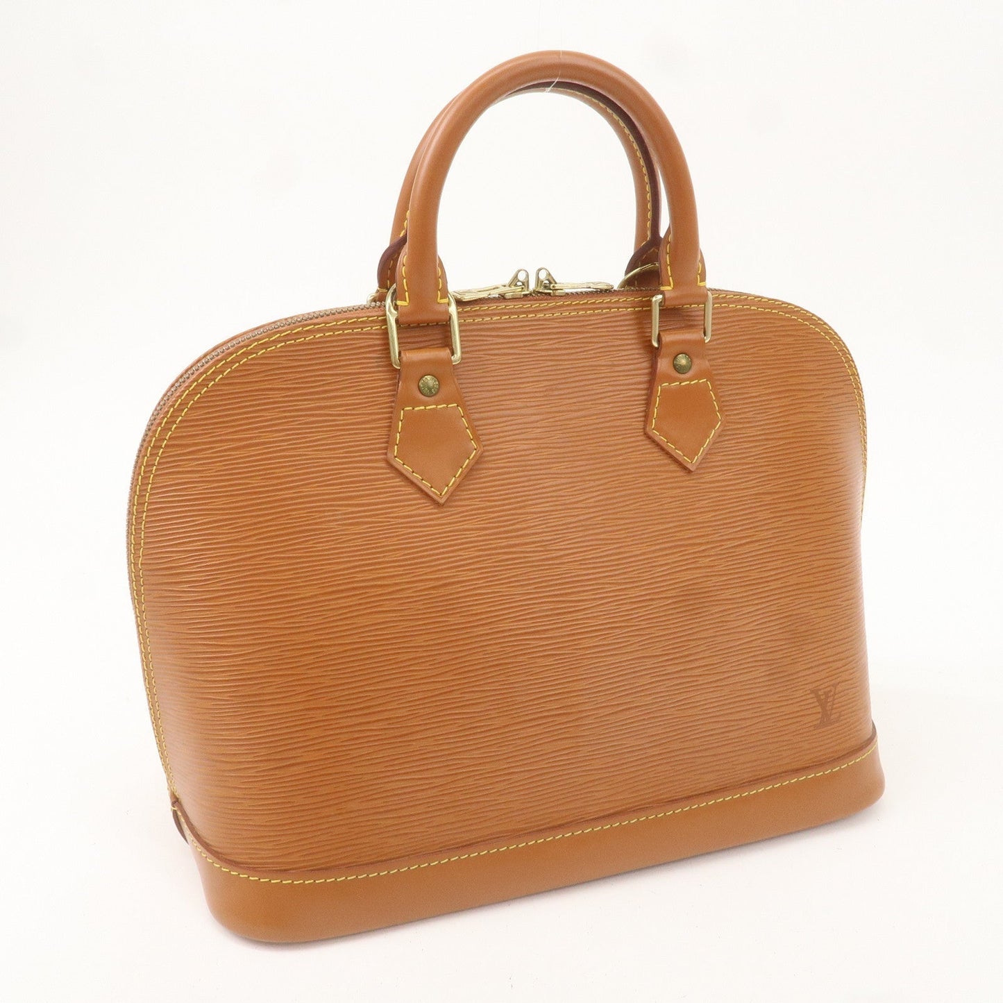 Louis Vuitton Epi Leather Alma Hand Bag Zipang Gold M52148