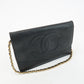 CHANEL COCO Mark Caviar Skin Chain Wallet WOC Black A13509  d