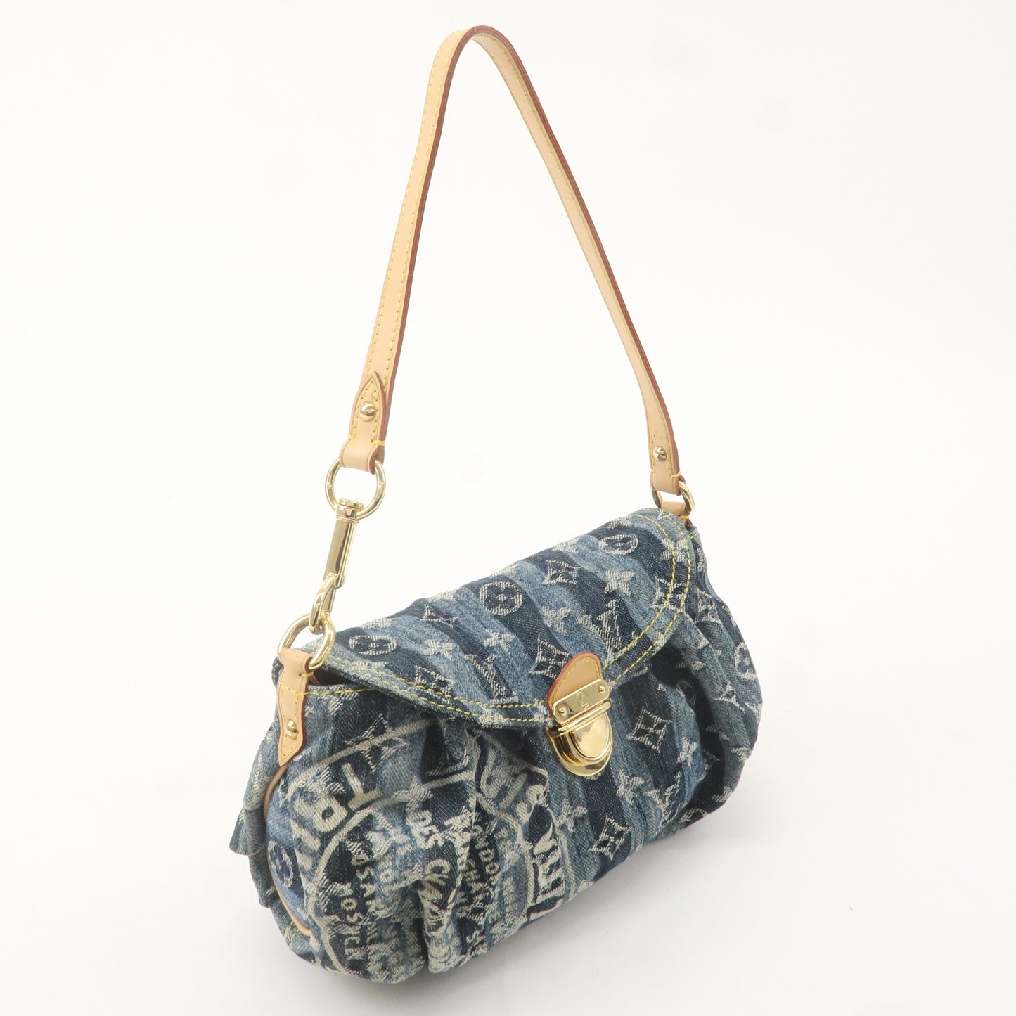 Louis Vuitton Monogram Denim Mini Pleaty Raye Shoulder Bag M95333