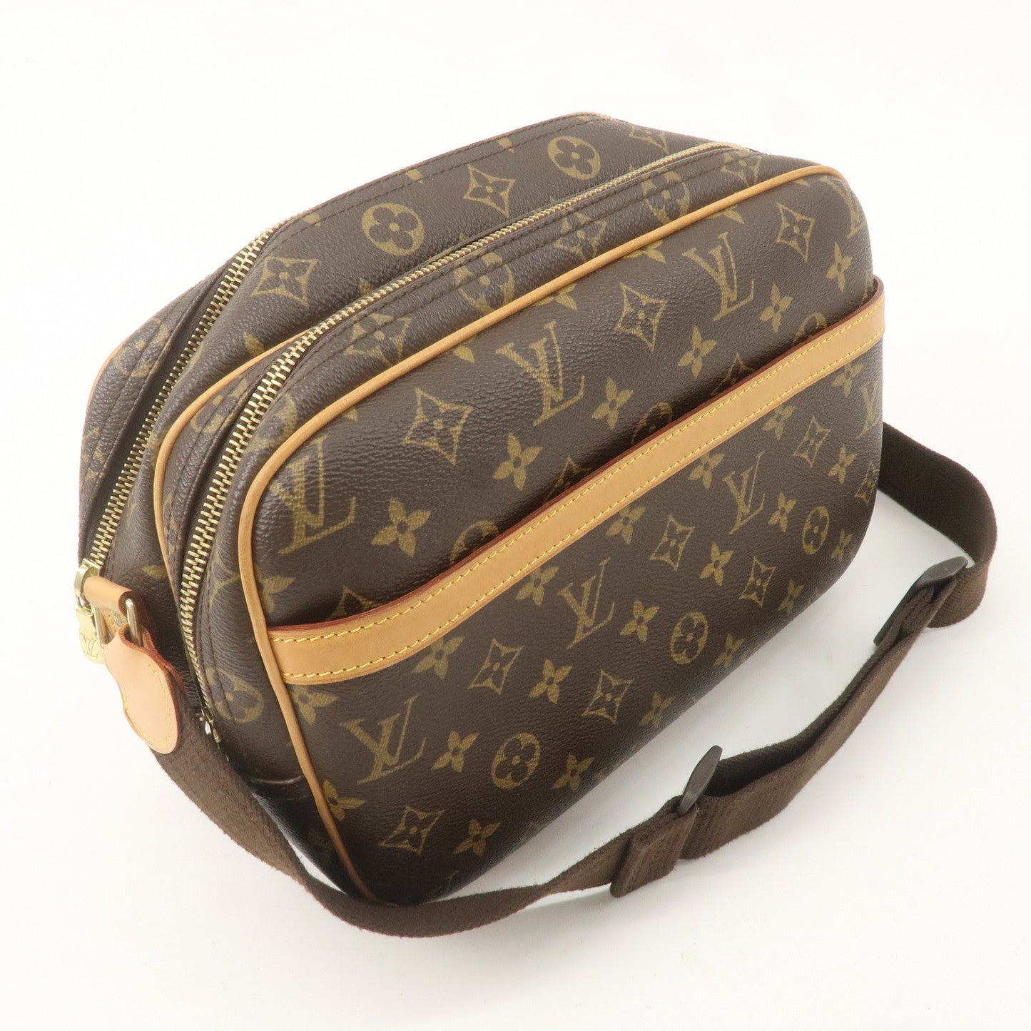 Louis Vuitton Monogram Reporter PM Shoulder Bag Brown M45254