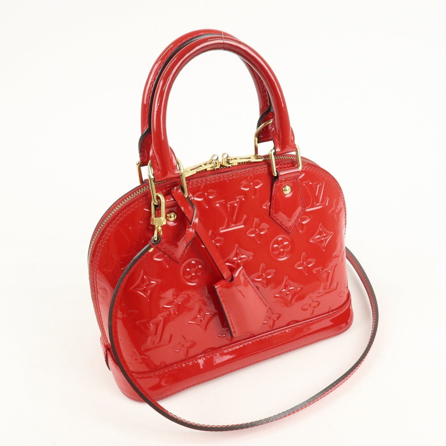 Louis Vuitton Monogram Vernis Alma BB Cerise Shoulder Bag M90174