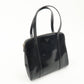 PRADA Patent Leather Tote Bag Hand Bag Black Silver HDW  d