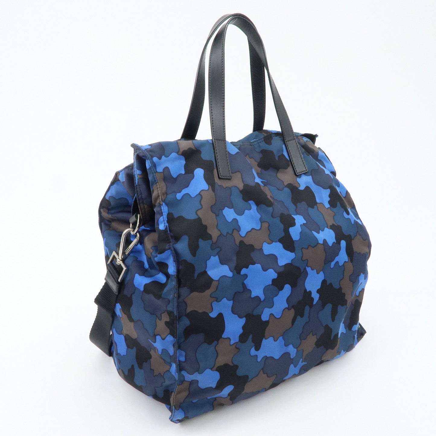 PRADA Logo Camouflage Nylon Leather 2Way Tote Shoulder Bag  d