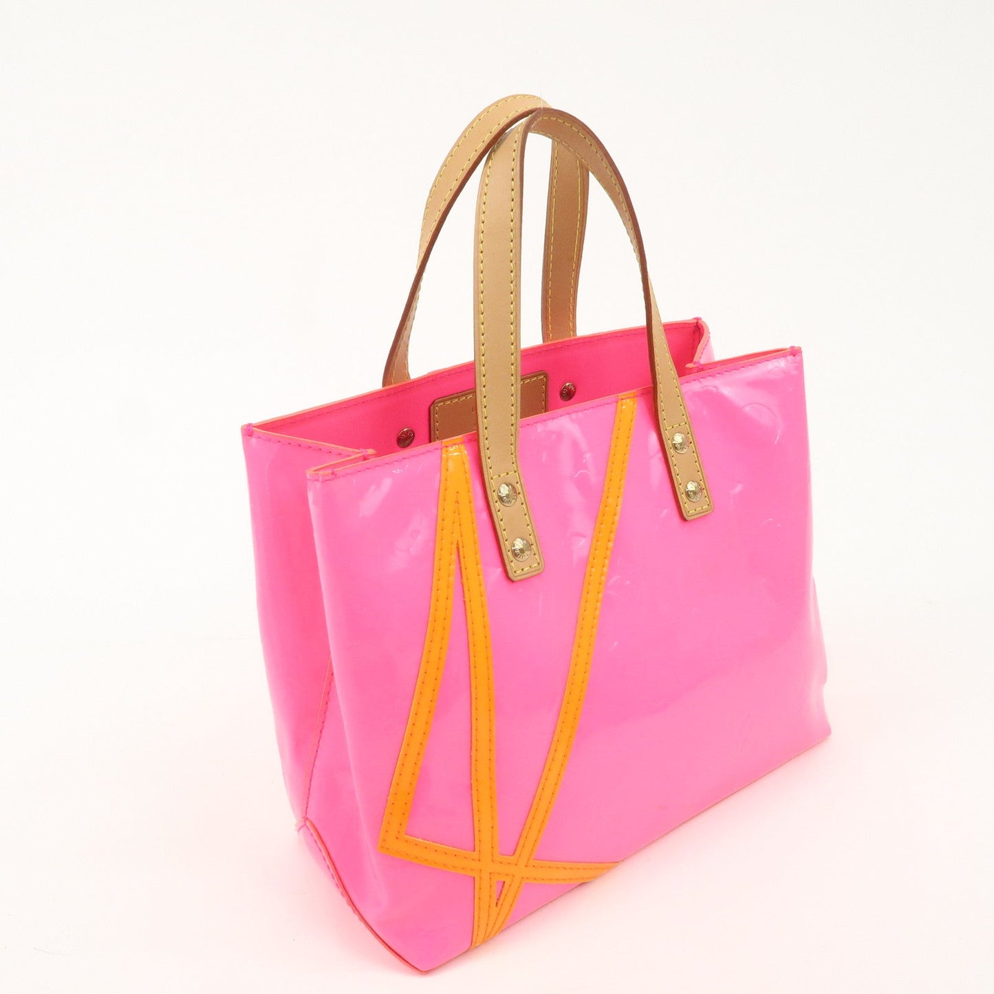Louis Vuitton Monogram Vernis Reed PM Hand Bag Rose Pop M91903