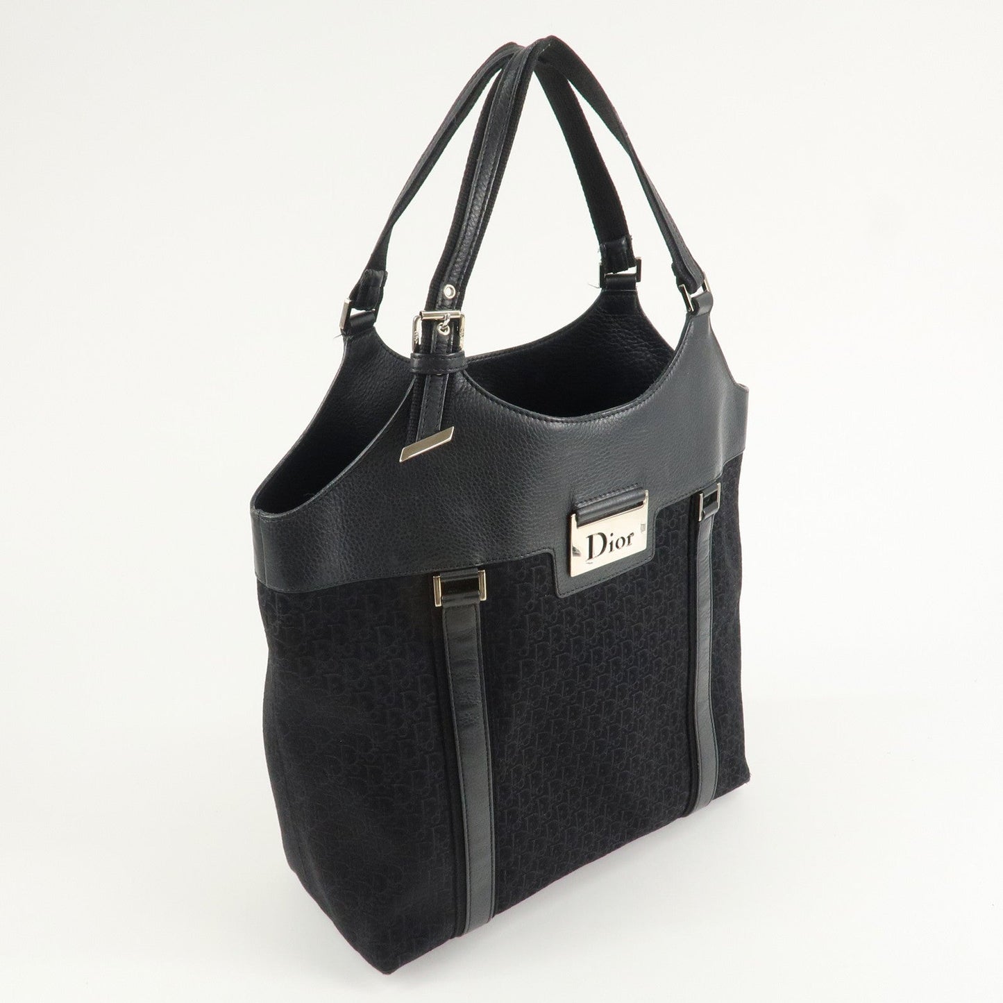 Christian Dior Street Chic Trotter Canvas Leather Tote Bag  d