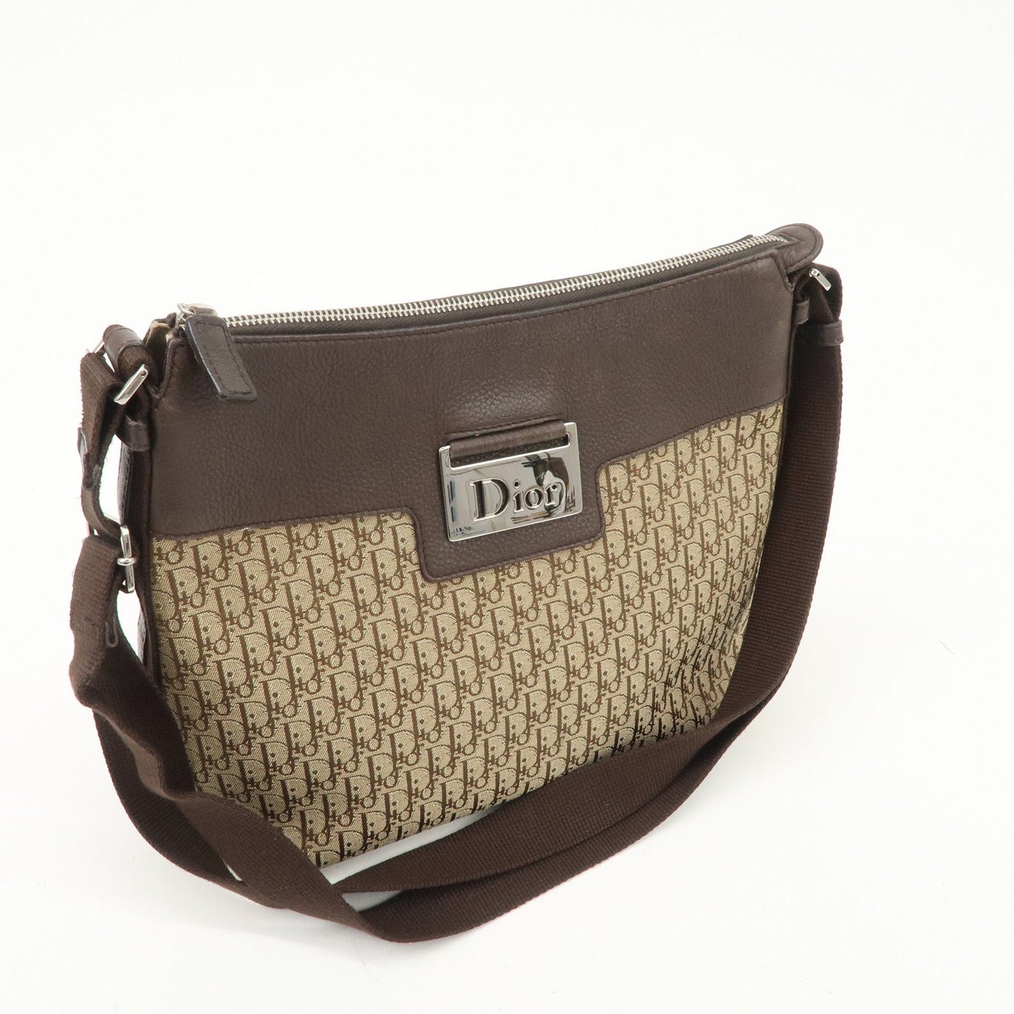 Christian Dior Street Chic Trotter Canvas Leather Shoulder Bag  d