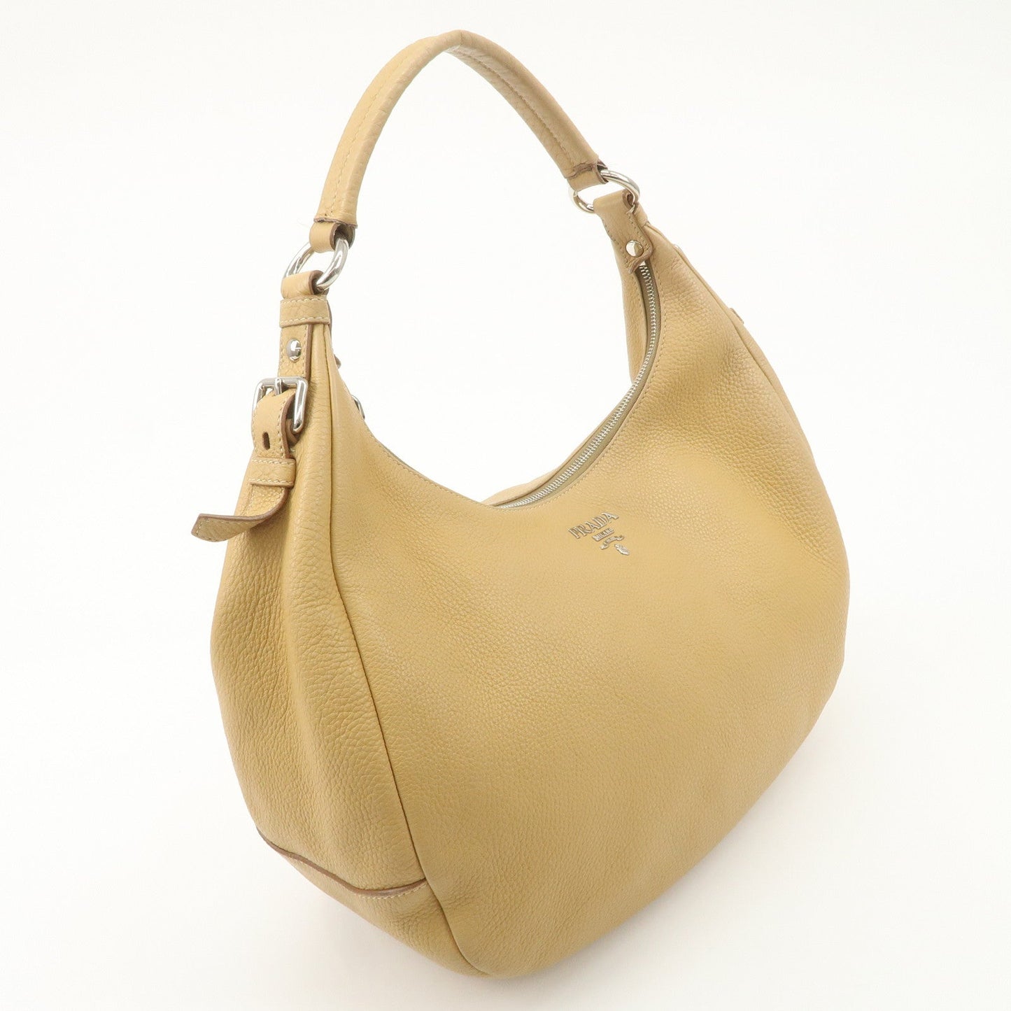 PRADA Leather Shoulder Bag Beige BR4311  d