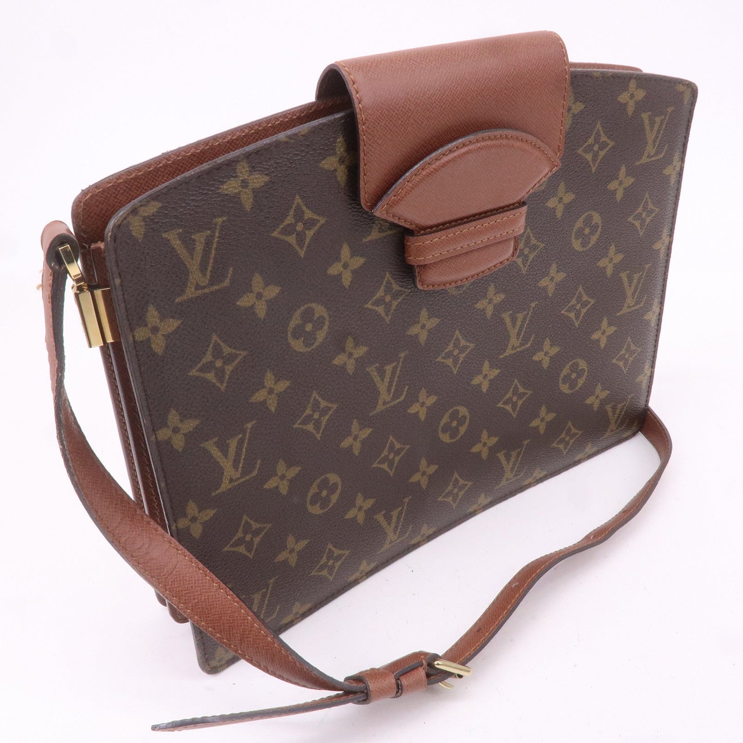 Louis Vuitton Monogram Courcelles Shoulder Bag Brown M51375