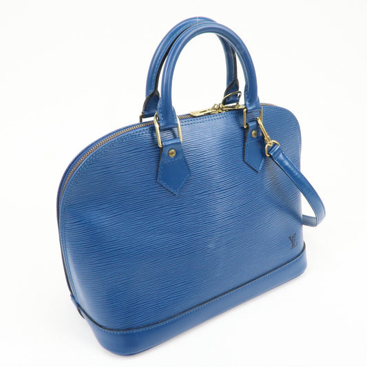 Louis Vuitton Epi Alma Hand Bag Shoulder Bag Toledo Blue M52145