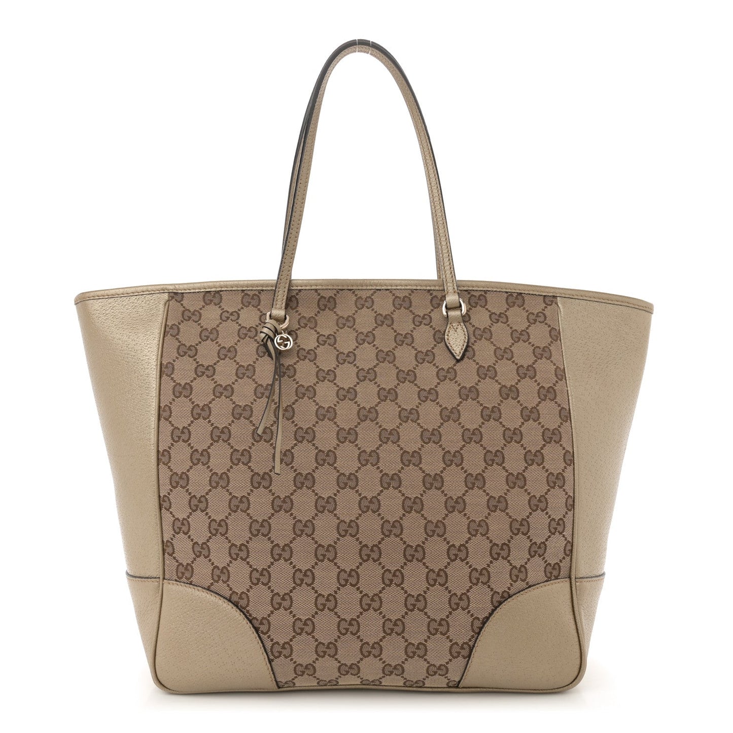 Amelia Monogram Medium Bree Zippered Tote Beige Golden Beige